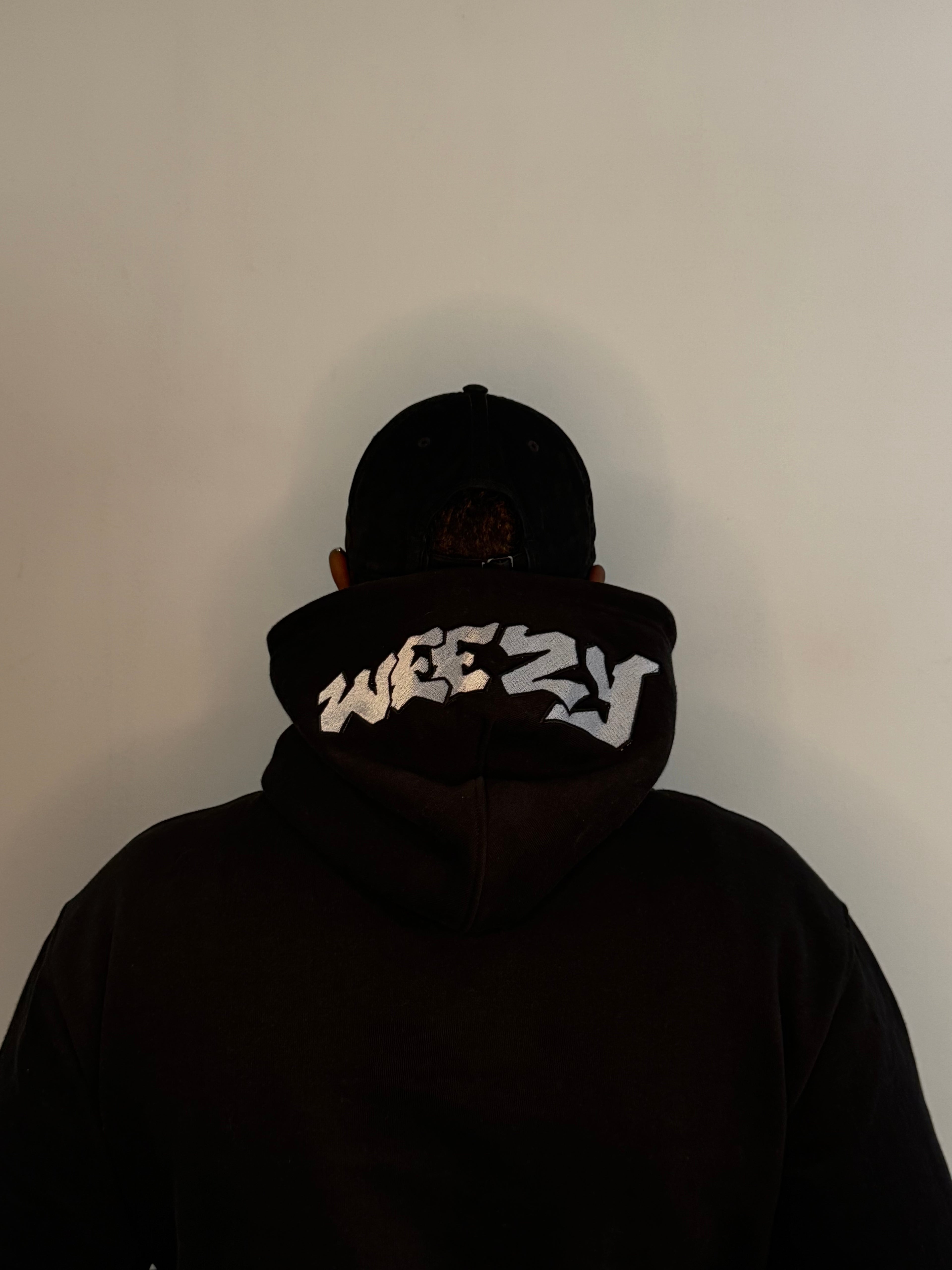 Black Heavyweight Hoodie, White Logo Edition