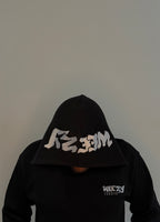Black Heavyweight Hoodie, White Logo Edition
