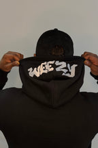 Black Heavyweight Hoodie, White Logo Edition