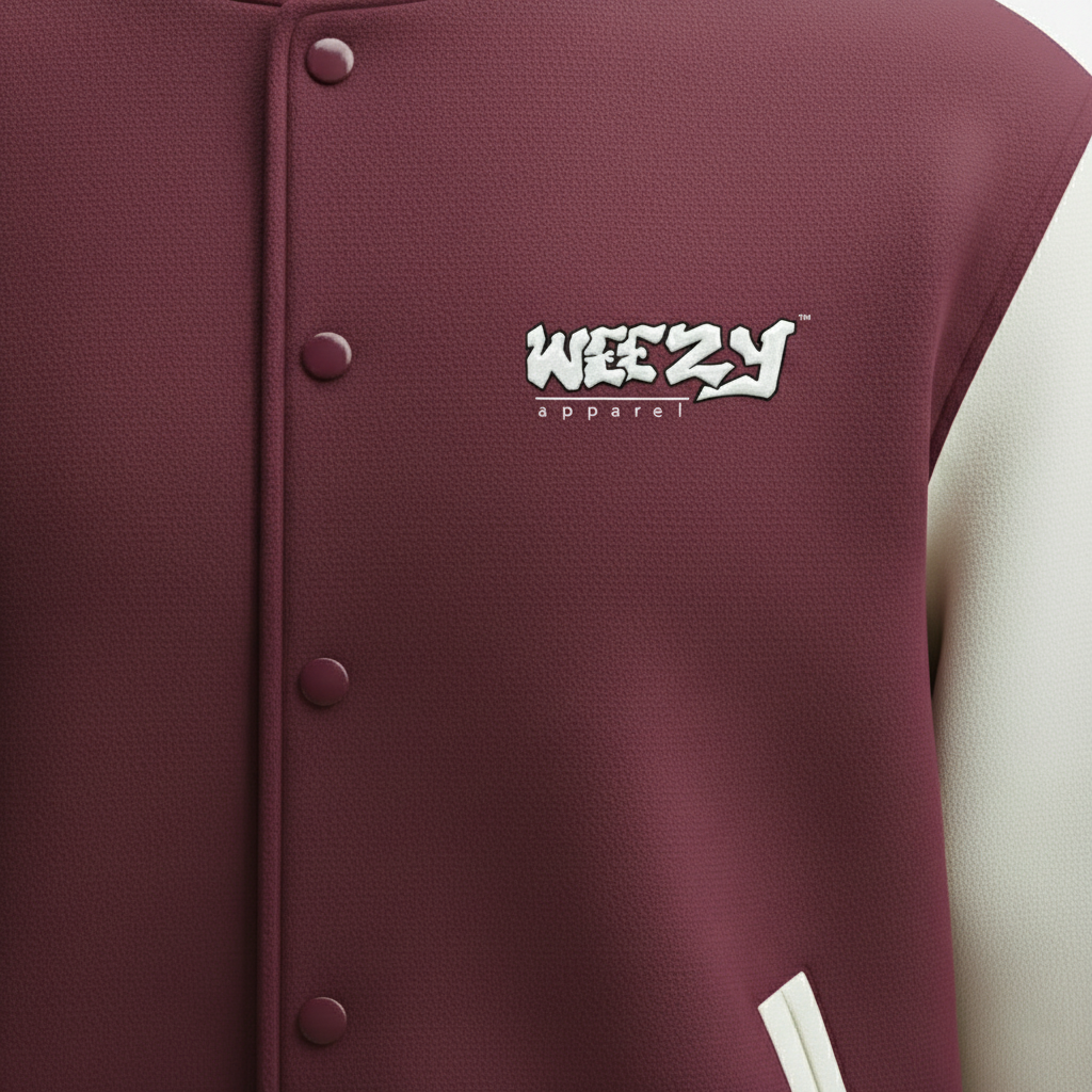 Burgundy Plum Varsity Jacket, Signature Chenille Edition