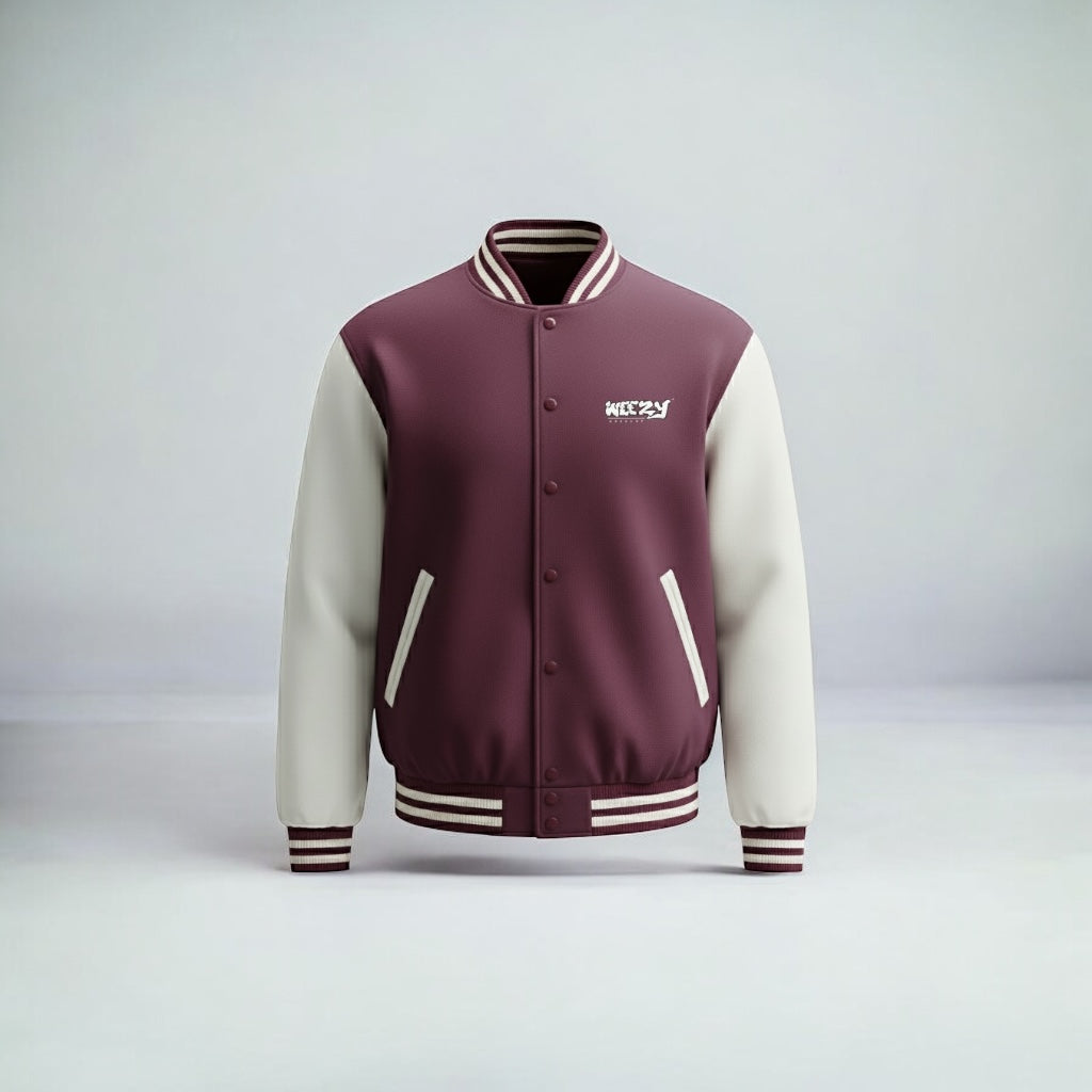 Burgundy Plum Varsity Jacket, Signature Chenille Edition
