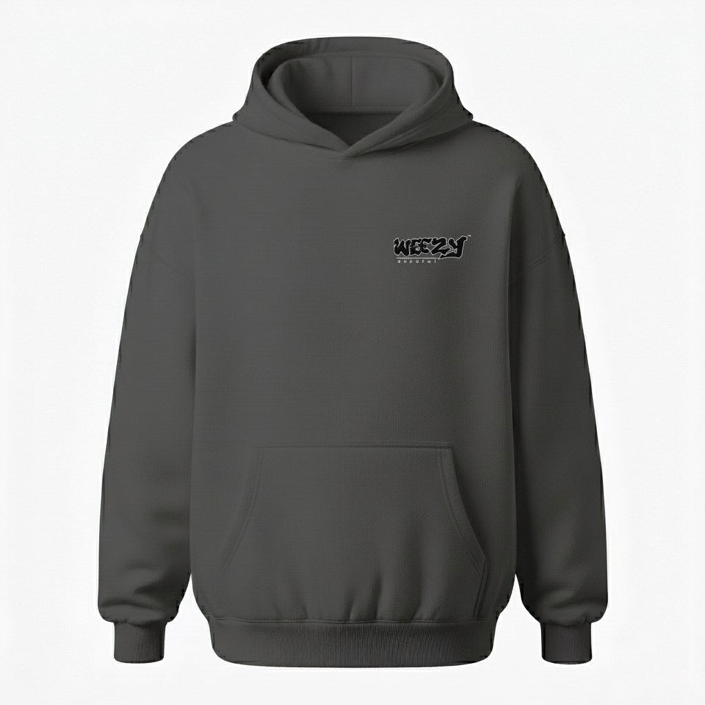 Charcoal Heavyweight Hoodie, Signature Logo
