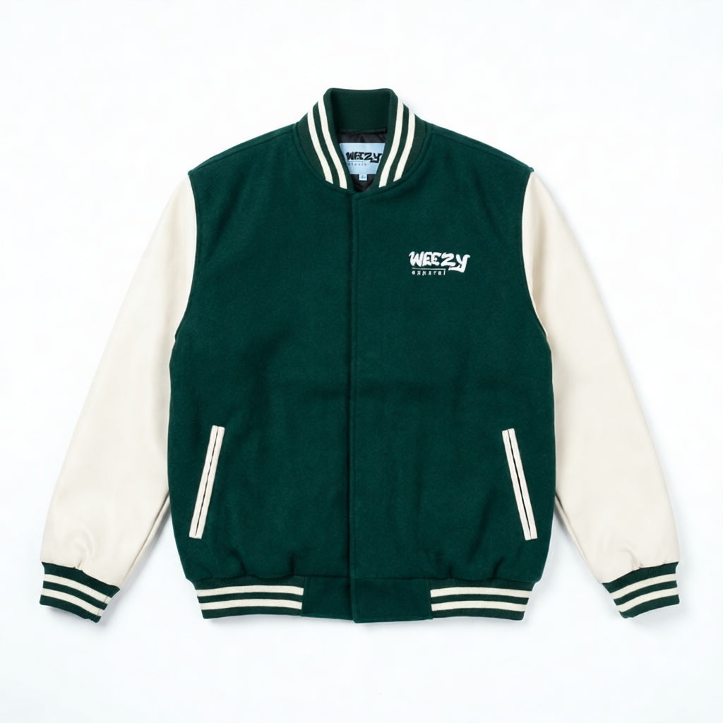 Dark Green Varsity Jacket, Signature Chenille Edition