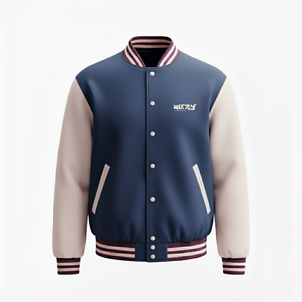 Navy & Pink Varsity Jacket, Signature Chenille Edition