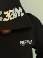Black Heavyweight Hoodie, White Logo Edition